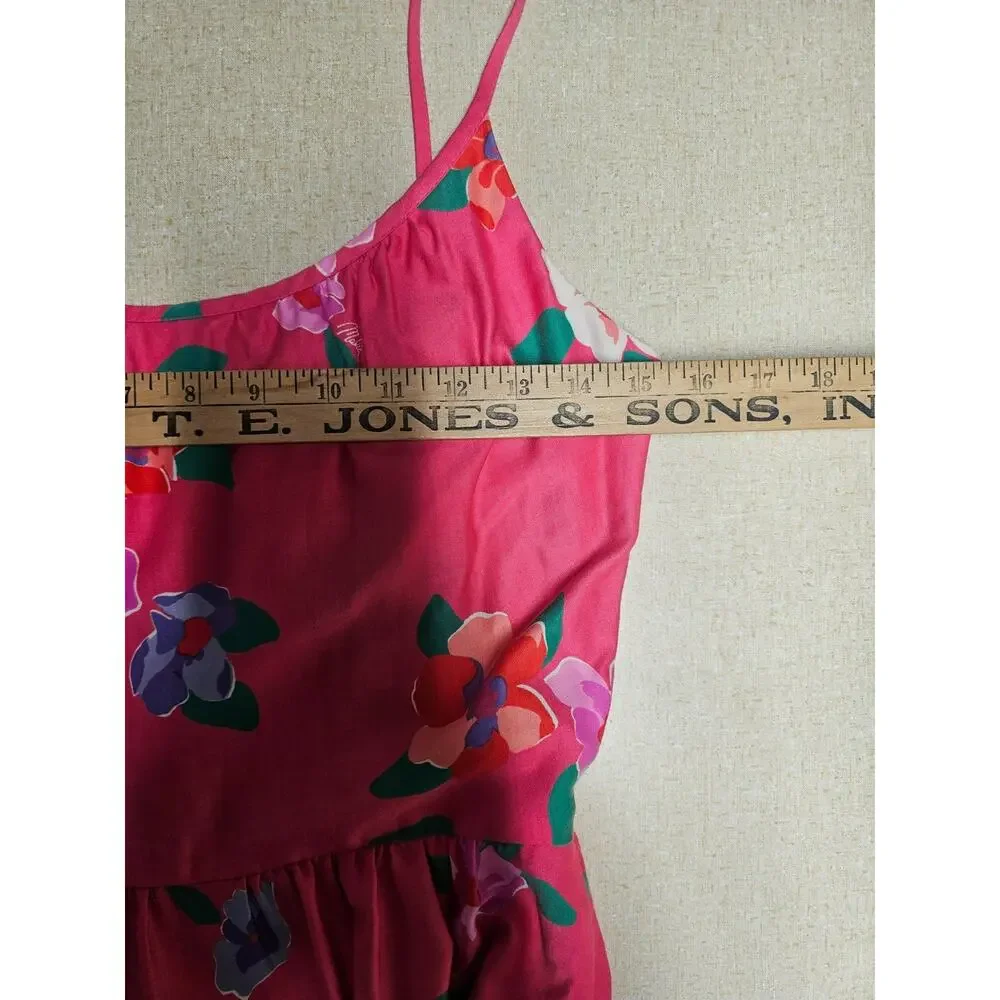 Vintage Malia Womens Floral Sundress sz 6 Pink Midi 100% Cotton 70s Hawaii - Picture 10 of 12